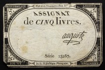 France 5 Livres 1793
P# A76; 10 Brumaire An II (31.10.1793); # 23267