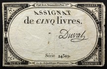 France 5 Livres 1793
P# A76; 10 Brumaire An II (31.10.1793); # 24549