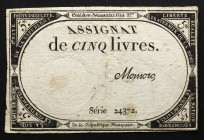 France 5 Livres 1793
P# A76; 10 Brumaire An II (31.10.1793); # 24372