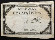 France 5 Livres 1793
P# A76; 10 Brumaire An II (31.10.1793); # 21371
