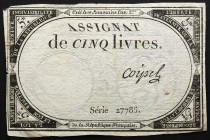 France 5 Livres 1793
P# A76; 10 Brumaire An II (31.10.1793); # 27785