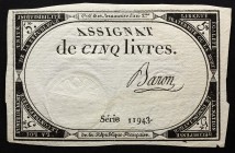 France 5 Livres 1793
P# A76; 10 Brumaire An II (31.10.1793); # 11943