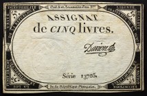 France 5 Livres 1793
P# A76; 10 Brumaire An II (31.10.1793); # 13705