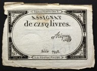 France 5 Livres 1793
P# A76; 10 Brumaire An II (31.10.1793); # 7998