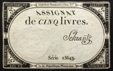 France 5 Livres 1793
P# A76; 10 Brumaire An II (31.10.1793); # 15643