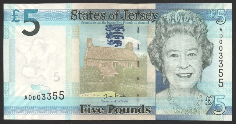 Jersey 5 Pounds 2010
P# 33a; № AD 003355; UNC