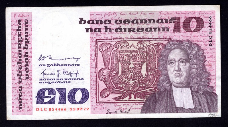 Ireland 10 Pounds 1979
P# 72a. Signature C. H. Murray and T. F. O'Cofaigh. 11.9....