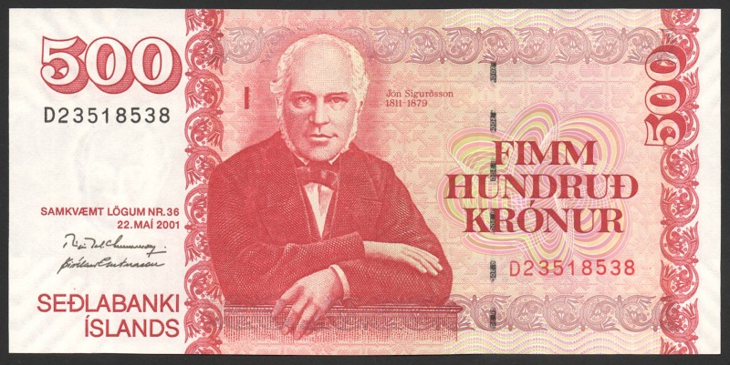 Iceland 500 Kronur 2001
P# 58; UNC