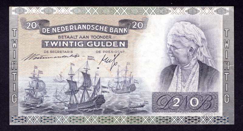 Netherlands 20 Gulden 1941 Replacement!
P# 54; 19.3.1941. Amsterdam. XF, crispy...