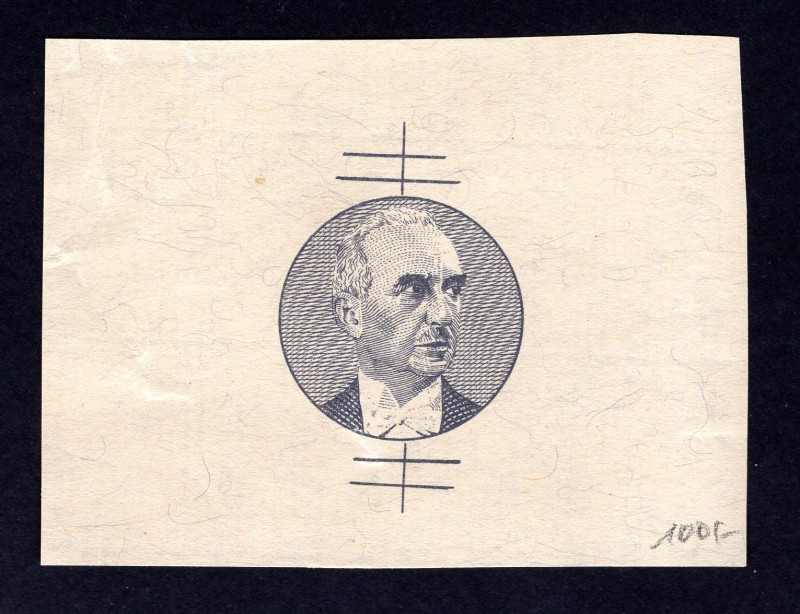 Turkey Proof Note Type 1 Rare
Proof of banknotes of President I Inonu period. T...