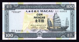 Macao 100 Patacas 1992
P# 68a; 13.7.1992. UNC. Price in Pick 150$! Rare note.