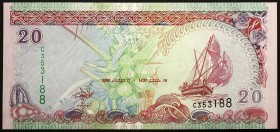 Maldives 20 Rufiyaa 2000
P# 20; № C 353188; UNC