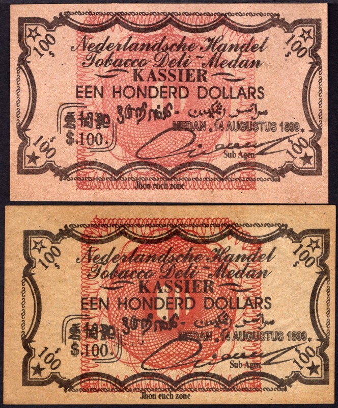 Netherlands Indies 100 & 100 Dollars 1899 RARE! Collectors Copy!
Coupon Tobacco ...