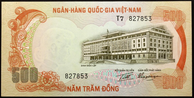 South Viet Nam 500 Dong 1972
P# 33a; UNC; "Tiger"