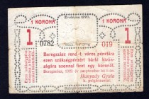 Ukraine 1 Korona 1919 Beregovo
P# R-13599; City Government; F-VF