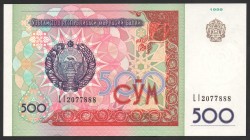 Uzbekistan 500 Som 1999
P# 81; № 2077888; UNC; "Timur"