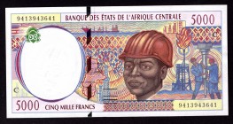 Central African States 5000 Francs 1994 C for Congo
Pick# 104Ca; UNC. Not common.