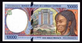 Central African States 10000 Francs 1995 E for Cameroun
Pick# 205Eb; UNC. Rare.