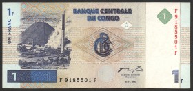 Congo Dem. Republic 1 Franc 1997
P# 85; XF; "Patrice Lumumba"; RARE!