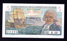 French Equatorial Africa 5 Francs 1947 Rare
Caisse Centrale de la France d'outre-mer 5 francs 1947. AUNC, folded, but crispy! P# 20B. Rare in this con...