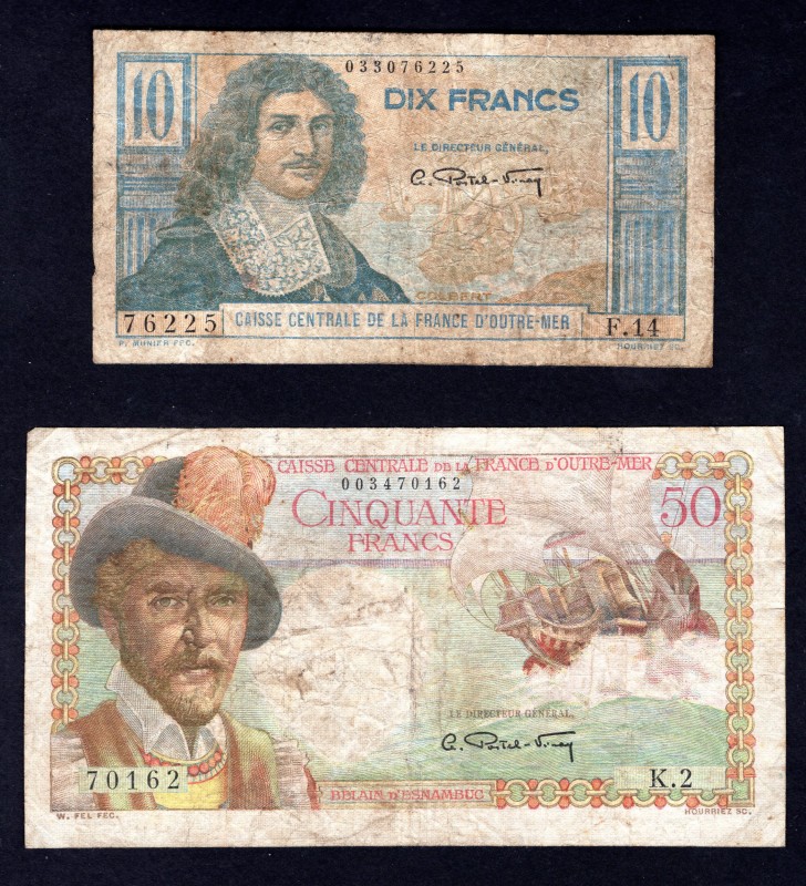 French Equatorial Africa 10 & 50 Francs 1947 Rare
Caisse Centrale de la France d...