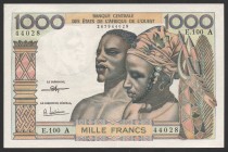 Ivory Coast 1000 Francs 1959
P# 103; № E.100 44028; Large Banknote; RARE!
