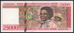 Madagascar 25000 Francs 1998
P# 82; № A 55027487; UNC