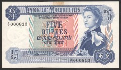 Mauritius 5 Rupees 1967 Serie A/1 RARE!
P# 30a; № A/1 000813; aUNC; RARE!