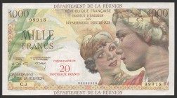 Reunion 20 New Francs 1971 VERY RARE!
P# 55b; № C.3 99918; UNC-; Large Banknote; VERY RARE!