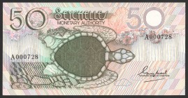 Seychelles 50 Rupees 1979 Prefix A
P# 25; № A 000728; UNC; Low Serial Number