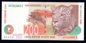South Africa 200 Rand 1999
P# 126b. Signature 8. Rare note. HIghest denomination. UNC.