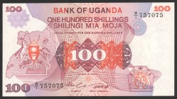 Uganda 100 Shillings 1982
P# 19b; № W/1 757075; UNC