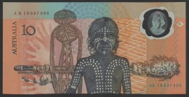 Australia 10 Dollars 1988 Commemorative
P# 49b; № AB 19 637 005; UNC; World's 1st Polymer Banknote