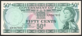 Fiji 50 Cents 1971
P# 64b; UNC; Sign. C.A. Stinson; RARE!