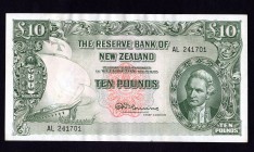 New Zealand 10 Pounds 1967 Rare
P# 161d; AUNC, Crispy!