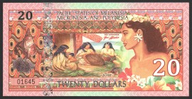 Pacific States 20 Dollars 2018
UNC; Pacific States of Melanesia, Micronesia & Polynesia