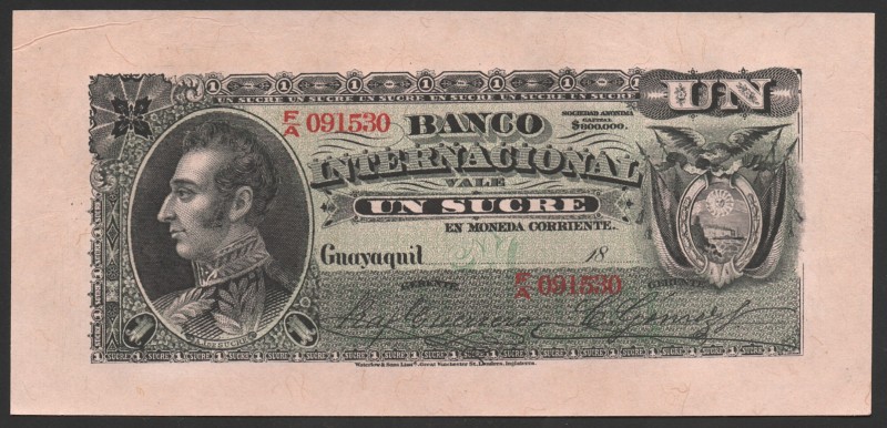 Ecuador 1 Sucre 1892
P# s172; № F/A 091530; UNC