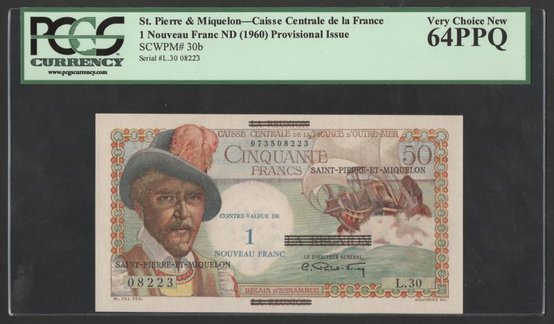 Saint Pierre and Miquelon 1 Nouveau Franc 1960 PCGS 64 RARE!
P# 30b; № L.30 082...