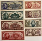 China - Kwangtung Complete Set of 8 Banknotes 1949
P# S2452-2459; UNC Except 10 Cents 1949