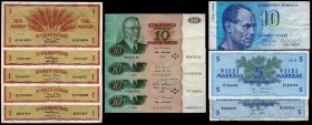 Finland Lot of 12 Banknotes 1963 - 1986
1 5 10 Markkaa 1963-1986