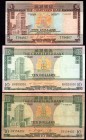 Hong Kong Lot of 3 Banknotes 1975
5 Dollars 1975 & (x2) 10 Dollars 1975 & 1970-1975 (ND)