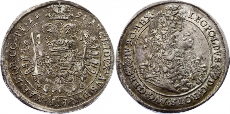 Austria Thaler 1691 KB Kremnitz
Voglh# 225/5; Huszar# 1372; Dav# 3261; Silver; ...