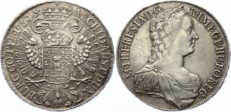 Austria 1 Thaler 1754 A - Wien
KM# 1817; Silver; Maria Theresia; XF