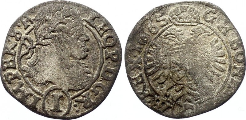 Bohemia 1 Kreuzer 1665 Kuttenberg
KM# 485; Silver; Leopold I