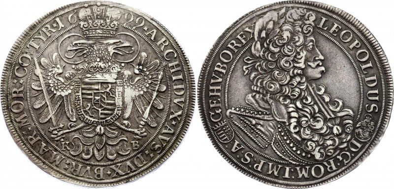 Hungary 1 Thaler 1699 KB - Kremnitz
KM# 214.8; Silver; Mintage 440,000; Leopold...