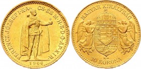 Hungary 10 Korona 1906 KB
KM# 485; Franz Joseph I; Gold (.900), 3.39 g. AUNC.