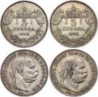 Hungary Lot of 5 Korona 1900 - 1908
Silver; Franz Joseph I