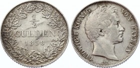 German States Bavaria 1/2 Gulden 1838
KM# 794; Silver; Ludwig I; VF-XF