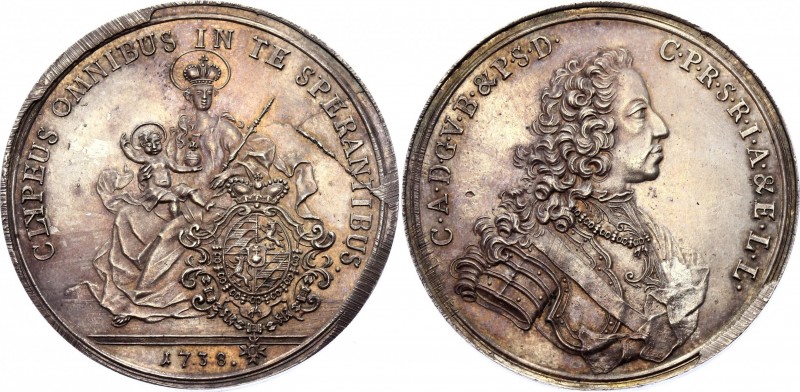 German States Bavaria Reichstaler 1738
Dav. 1942, Hahn 248. Karl Albert, 1726-1...