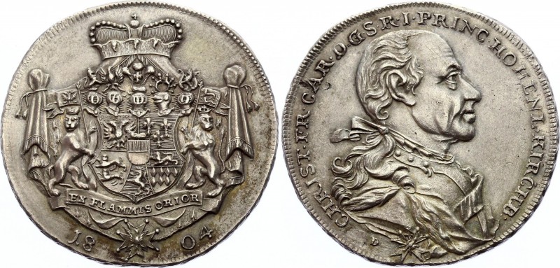 German States Hohenlohe-Kirchberg 1/2 Thaler 1804
Albrecht 217, Kahnt 270. Chri...